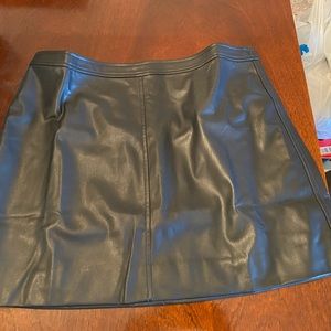 Black Faux Leather J-Crew Skirt